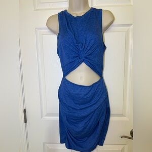 Blue Twist Cutout Dress